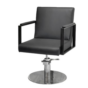 2025 Offre Spéciale <span class=keywords><strong>professionnel</strong></span> en cuir synthétique en acier inoxydable luxe Portable noir marron style chaise de barbier atelier de cheveux - Product Image 1