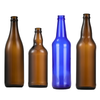 Botellas de Cerveza de Vidrio Grueso con Tapa de Corcho Ecológica de 330 ml, 500 ml y 650 ml, Color Ámbar, con Logotipo Personalizado para Elaboración Casera al por Mayor