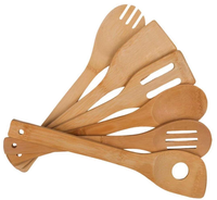 Kit d'ustensiles de cuisine en bambou, ensemble de couverts naturels, 8 pièces