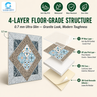 Autocollant de sol auto-adhésif, carrelage de sol à coller, PVC vinyle imperméable, style méditerranéen, décoration vintage pour la maison, époxy 3D