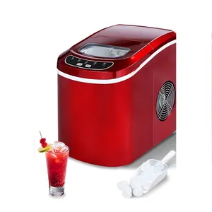 Máquina de hielo de tamaño pequeño, 12KG, comercial, para leche, tienda de té, KTV, redondo, riego manual, máquina de hielo automática/