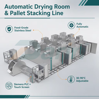 Séchoir industriel automatique pour friandises pour animaux de compagnie 1000 kg/h et ligne de palettisation en acier inoxydable de qualité alimentaire, garantie 2 ans