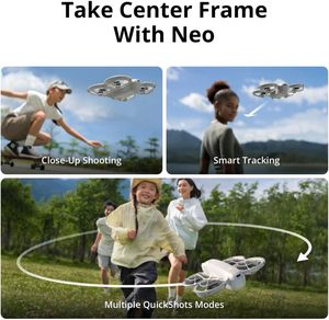 Para <span class=keywords><strong>DJI</strong></span> Neo <span class=keywords><strong>Mini</strong></span> 4K UHD Camera Drone para adultos 135g Self-Flying Palm Takeoff Subject Tracking QuickShots estabilizado incorporado - Product Image 4