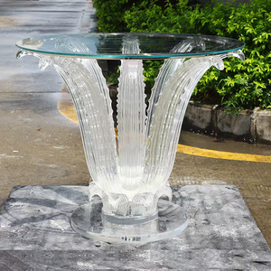 Bàn ăn hiện đại ánh sáng sang trọng vòng nhựa Epoxy bàn ăn xương rồng Lá cơ sở hàng đầu thủy tinh 8 chỗ ngồi 10 chỗ bàn ăn - Product Image 4