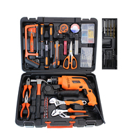 Kit d'outils électriques combinés avec perceuse sans fil et perceuse à percussion, 56 à 70 pièces, ensemble d'outils à main pour la maison, dans une boîte de rangement pour le bricolage à domicile