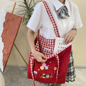 Sacs fourre-tout en velours côtelé à double face avec broderie féminine LOGO et couleurs personnalisées pour toutes <span class=keywords><strong>les</strong></span> saisons. - Product Image 5