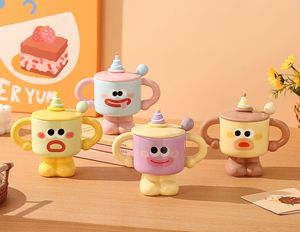 रचनात्मक क्लोन इमोजी कप ढक्कन और चम्मच उच्च मग लड़कियों के डॉर्म होम वाटर कप - Product Image 6