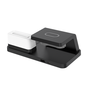 Station de charge sans fil 15W, réveil de bureau, lampe de bureau, chargeur 4 en 1 pour téléphone, montre, écouteurs - Product Image 6