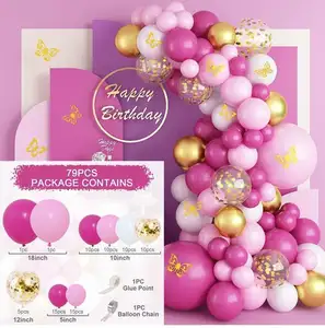 Venta al por mayor de globos de estilo completo conjunto de fiesta de cumpleaños escena decoración arreglo globo cadena globo arco conjunto