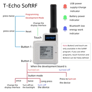 وحدة لاسلكية LILYGO TTGO Meshtastic T-Echo LoRa SX1262 بتردد 433/868/915 ميجاهرتز مع شاشة إلكترونية 1.54 بوصة ونظام تحديد المواقع العالمي ووحدة NFC وBME280 وWIFI لأردوينو - Product Image 3