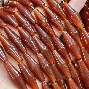 Arroz de cono puntiagudo de ágata de Calcedonia roja de 8X25MM para joyería de moda y extravagante Aproximadamente: 380mm/STR - Product Image 5