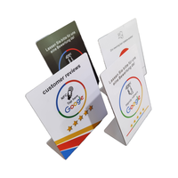 Support d'affichage NFC personnalisé en PVC acrylique, communication RFID 13,56 MHz, code QR, étanche, protocole ISO 14443A, carte de commentaires Google