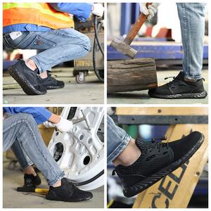 JIANKUN Chaussures de Sécurité Certifiées CE pour Hommes et Femmes, Nouveau Style Décontracté de Bureau avec Embout en Acier et Semelle Anti-Perforation, Idéales pour le Travail et la Course - Product Image 5