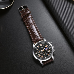 <span class=keywords><strong>Montre</strong></span> à Quartz de Luxe pour Hommes Nouveau Design Tendance Affaires <span class=keywords><strong>Bracelet</strong></span> Cadran en Verre 40mm Aiguilles <span class=keywords><strong>Cuir</strong></span> <span class=keywords><strong>20mm</strong></span> Alliage - Product Image 6