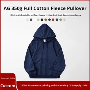 Sudadera con Capucha Estampada de Algodón con Logotipo Personalizado para Hombre, Sudadera de Alta Calidad, Gruesa, Talla Grande, Diseño Personalizado con Letras - Product Image 2
