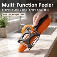 5-in-1 multifunctionele scherpe mesjes groente- en fruit schiller, julienne snijder, maispeller, flesopener, fruitmes voor groothandel