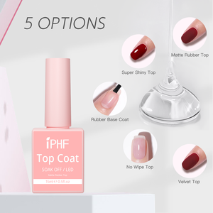 IPHF Caoutchouc Top & Base Coat Base Gel Sans Hema Et Top Coat Vernis À Ongles Uv Gel Top Coat No Wipe High Shine Diamond - Product Image 4