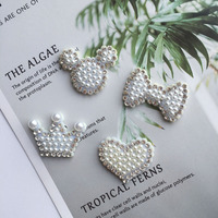 Op voorraad Snelle levering DIY handgemaakte patches Non-woven strass steentjes parel patches