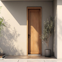 Porte d'entrée en panneau de bois massif, design moderne, pour les exigences de construction de maisons personnalisées