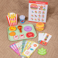 Ensemble de jouets de simulation de restauration rapide pour enfants : hamburger, frites, poulet frit, jouets de cuisine