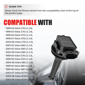 Paket koil pengapian untuk Volvo V70 S70 C70 XC70 S60 XC90 S80 1999-2006 2,3l 2,4 L 2,5 l l5 #5C1320 C1258 30713416 UF-341 E371 IC471 - Product Image 5