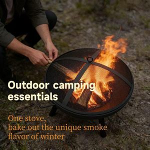 Estufa de Leña y Carbón para Interiores, Conjunto Completo para Hervir Té, Asar y Cocinar, Horno de Barbacoa para Patio en Invierno - Product Image 3