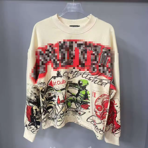 เสื้อฮู้ดดี้และกางเกงวอร์มสไตล์วินเทจย้อนยุคสำหรับฤดูหนาว คุณภาพสูง ดีไซน์หรูหราทันสมัย ผลิตจากผ้าฝ้าย 100% น้ำหนัก 400 กรัม พร้อมส่งจากสต็อก ขายส่ง - Product Image 6