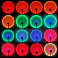 Lampe d'ambiance de bureau moderne RVB 16 couleurs télécommande coucher de soleil lever de soleil lampe de table décoration de chambre led coucher de soleil