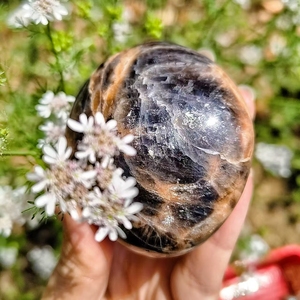 Sỉ buôn Đá Mặt Trăng Đen tự nhiên dạng lòng bàn tay làm quà tặng, khoảng 12 viên/kg - Product Image 3