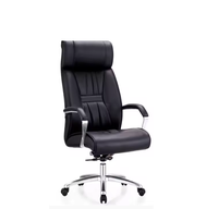 Chaise de bureau ergonomique à dossier haut en PU avec réglage, chaise de direction pour la maison et le bureau