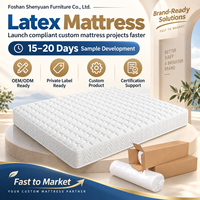 Matelas hybride en latex King Size, mousse haute densité, ressorts, matelas enroulable dans une boîte pour les chambres d'hôtel