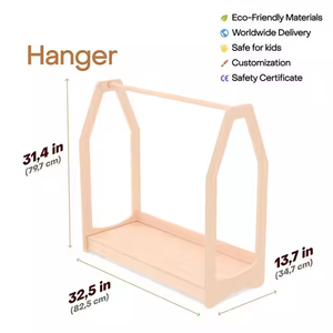 Cintres nordiques simples en bois massif Design moderne support de garde-robe de sol pour enfants pour le rangement de la salle de bain - Product Image 3