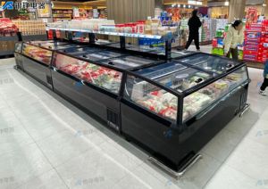 Kết hợp thương mại Tủ đảo công suất lớn Tủ đông ngang toàn cảnh công nghệ không có sương giá thiết bị làm lạnh - Product Image 4