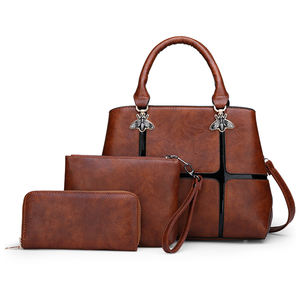 2019 China Wholesale Cheap Luxury Design Women's <strong>Red</strong> Tote Leather 3 Pieces Lady <strong>Handbags</strong> - Product Image 4