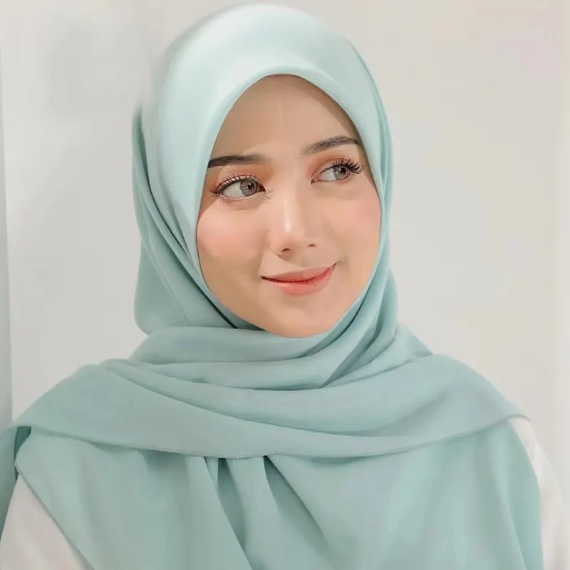Cheap wholesale muslim Islamic polyester scarf women hijab heavy chiffon solid color custom shawl women ethnic scarves