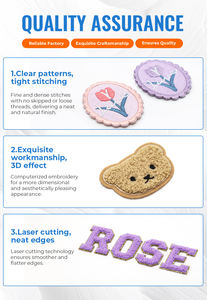 小さな星の刺繍ハート型コンピューター刺繍パッチカラフルな五芒星フラット刺繍布パッチ - Product Image 6