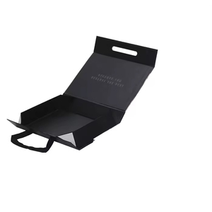 Luxury Matte <b>Black</b> Cardboard Gift <b>Box</b> UV Coated Custom Logo Sponge Lined Magnetic Lid Closure - Product Image 1