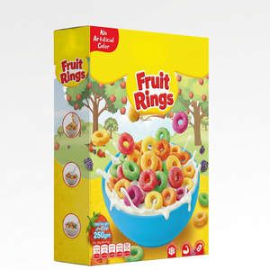 Anillos de Fruta, Cereal para el Desayuno para Niños, Marca Privada, Paquete Minorista de 250 g, Alto en Energía, Bajo en Grasa, Exportador a Granel de la India - Product Image 1