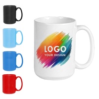 Mug à café en céramique coloré personnalisé avec logo, 15 oz, classique, vierge pour sublimation, cadeau promotionnel pour entreprises et usage domestique