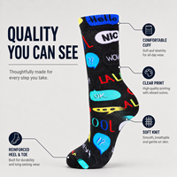 Chaussettes d'automne personnalisées OEM pour adultes - Polyester/Nylon/Coton/Fibre de bambou/Laine, sans couture, séchage rapide, respirantes, anti-accroc