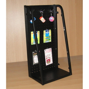 steel pegboard retail exhibition counter custom metal shop promotion battery display stand