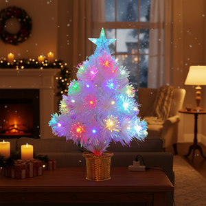 Árbol de Navidad blanco LED USB de alta calidad de 1,5 pies/55T con accesorio de copo de nieve árbol de Navidad artificial decorado con bisagras X'Mas - Product Image 2