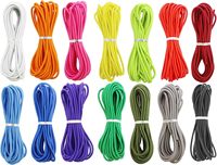 Cordons élastiques en nylon coloré de 3 mm, tressés, haute ténacité, revêtus, pour macramé, perles, bricolage, artisanat, couture