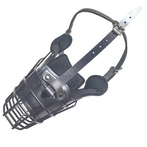 Kualitas Premium pola padat Ariston logam moncong anjing keranjang kawat Great Dane Mastiff Saint Bernard masker tali kulit untuk anjing - Product Image 1