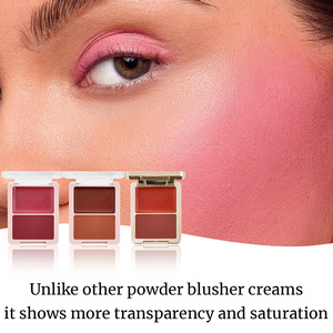 Etiqueta privada Labio Mejilla Doble uso Vegan Cruelty Free Blush Impermeable Contour Blush Crema de maquillaje Blush Two-Tone Blush Logotipo personalizado - Product Image 3
