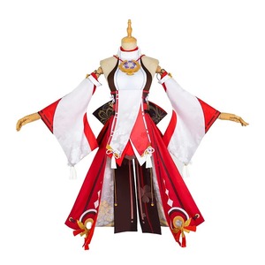 <span class=keywords><strong>Genshin</strong></span> <span class=keywords><strong>Impact</strong></span> Yae <span class=keywords><strong>Miko</strong></span> Cosplay disfraz Guuji Yae Fancy Outfits Guuji conjunto completo Guuji Yae vestido Headwear juego traje - Product Image 1