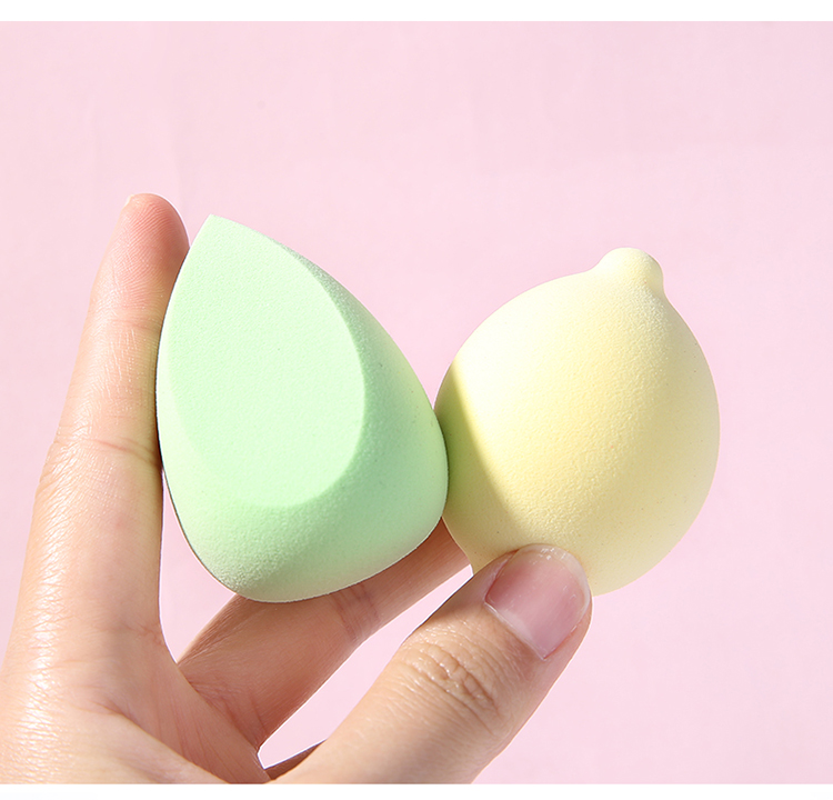 Lameila OEM Logo 2pcs Fruit Shape Beauty Sponge Reusable Soft Latex Free Foundation Makeup Sponge Blender Packaging Box A80219