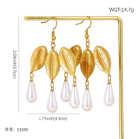 Boucles d'oreilles en perles en forme de larme de luxe minimalistes Gaovo pour femmes, résistantes au ternissement, en acier inoxydable, bijoux de mode en gros