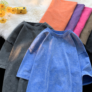 Футболка в стиле американского винтажа, 220 грамм, с эффектом потертости, с логотипом, нанесенным методом шелкографии, не скатывается, с коротким рукавом, из чистого хлопка - Product Image 4