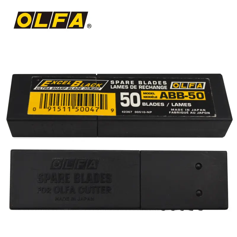 OLFA ABB-50 9mm noir alliage acier Durable papeterie lame précision haute résistance coupe papier Film autocollant papier peint